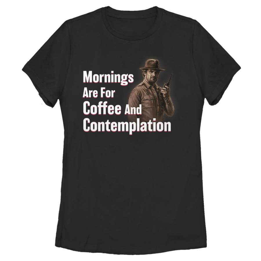 Stranger Things Women’s Hopper Coffee and Contemplation  T Shirt