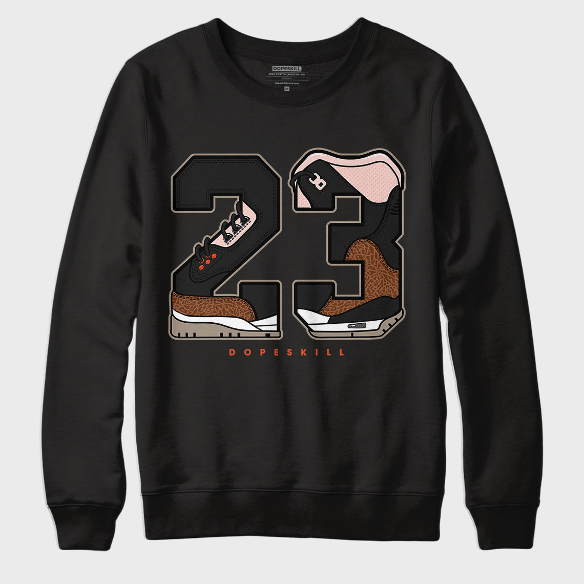 Jordan 3 “Desert Elephant” Dopeskill Sweatshirt 23 With 3S Pattern Graphic