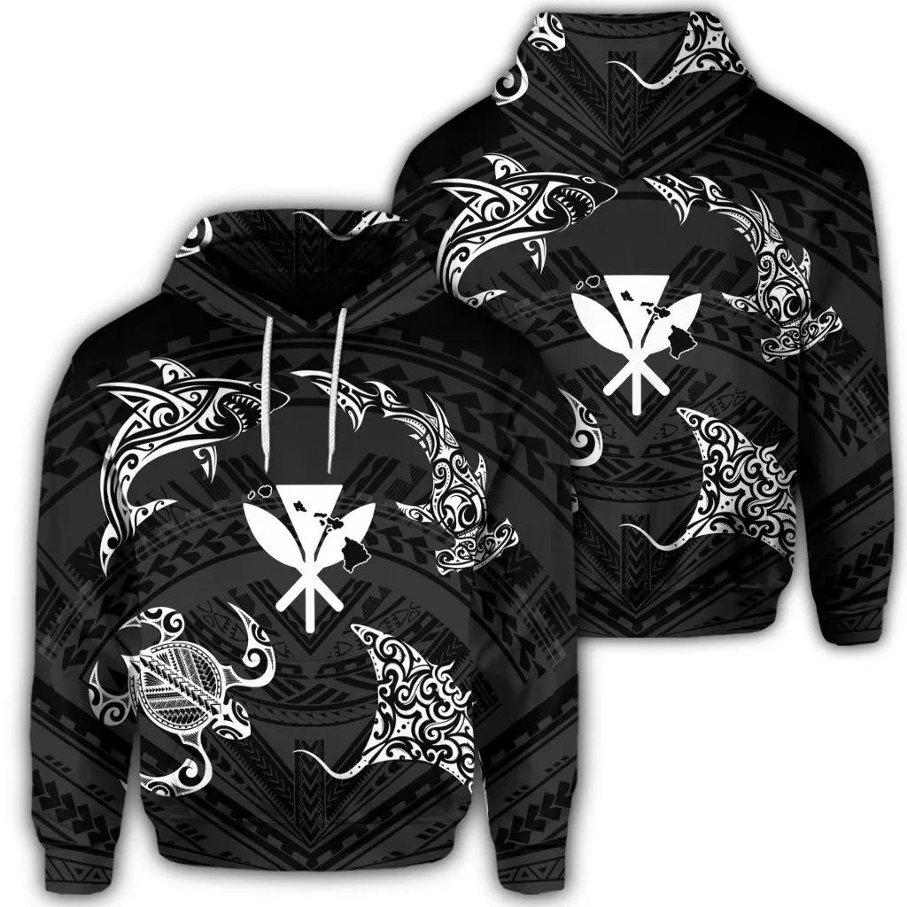 Alohawaii Hoodie – Polynesian Turtle Hammerhead Shark Ray Kanaka Hawaiian Hoodie Circle – Ah – J5R