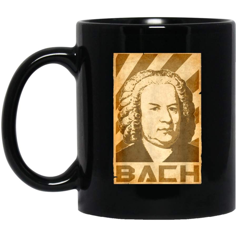 Johann Sebastian Bach Vintage Torn 11 oz Black Mug