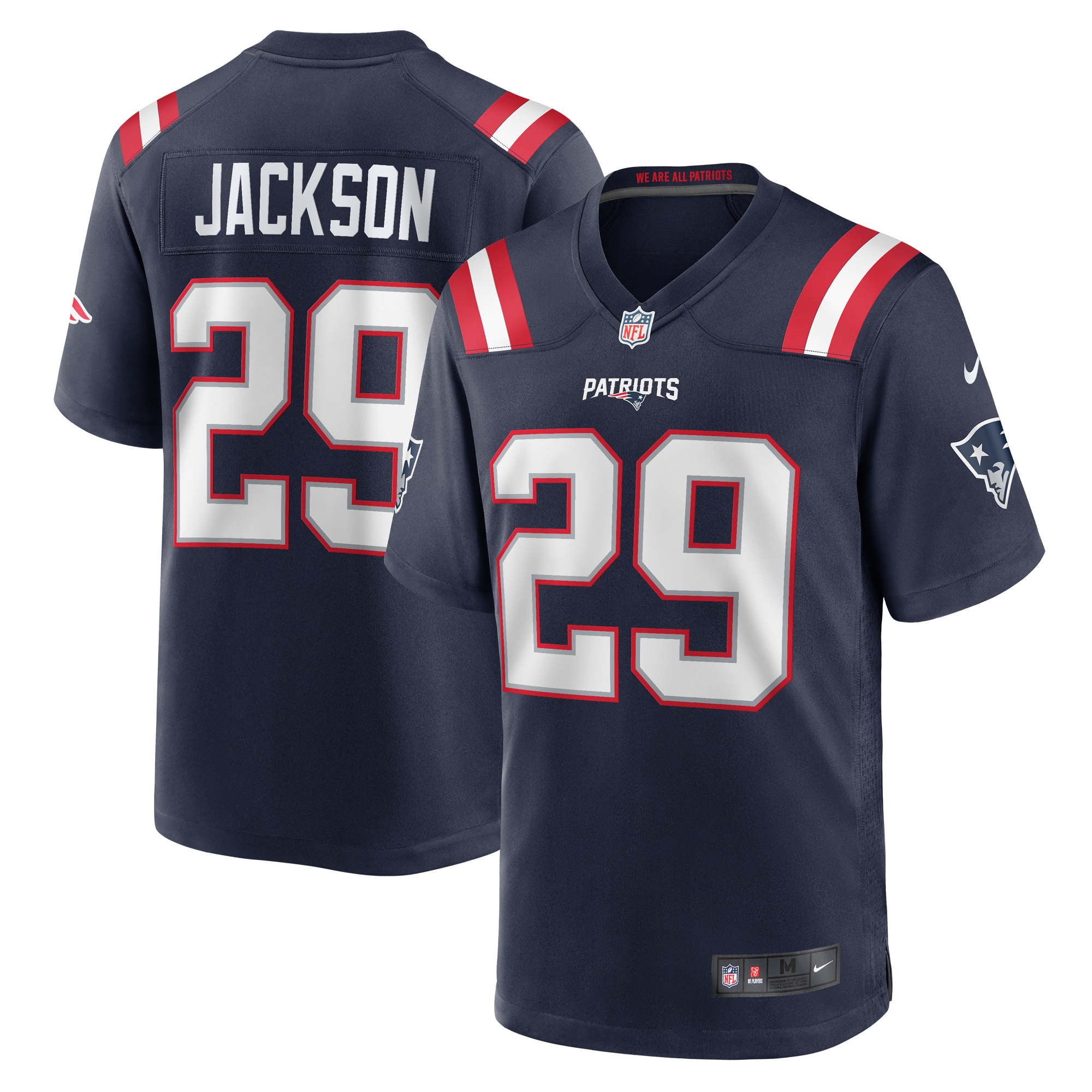 Men’s New England Patriots JC Jackson  Navy  Game Jersey