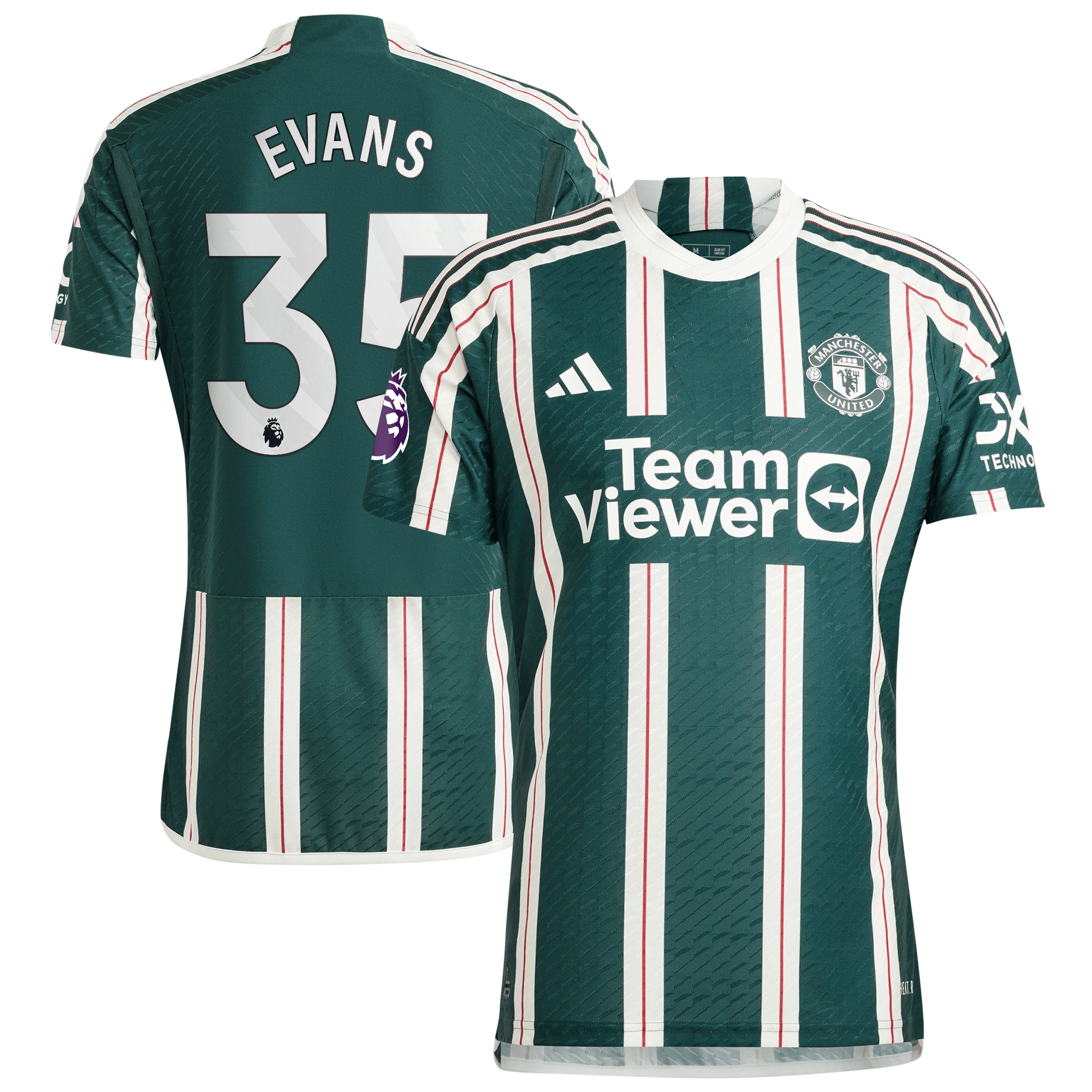 Jonny Evans Manchester United 2023/24 Away Authentic Player Jersey  Green