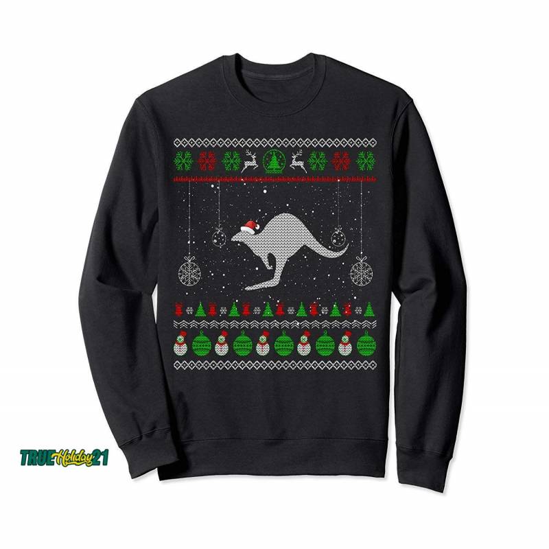 Santa Kangaroo Ugly Christmas Cute Ugly Xmas Matching Family Sweatshirt