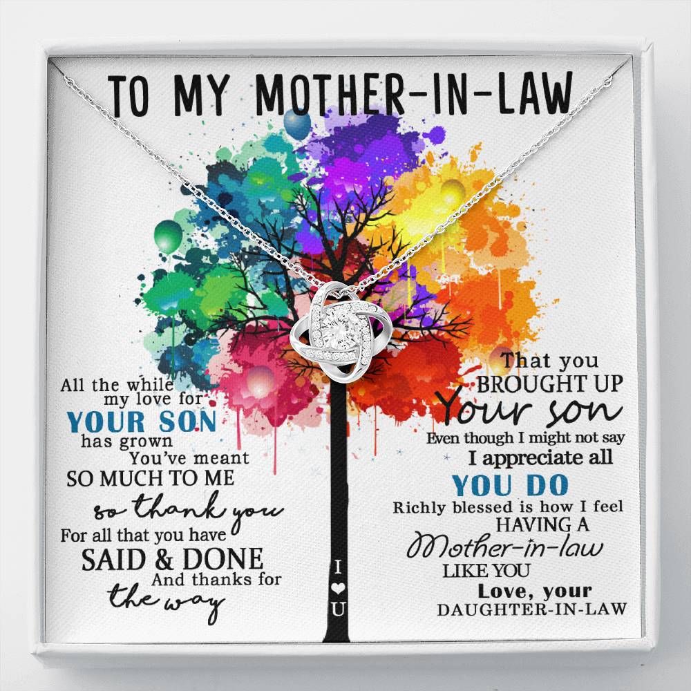 Mother-In-Law Necklace: Mother-In-Law, Mother-In-Law Gift, Mother-In-Law Necklace, To My Mother-In-Law Card, Funny, Infinity Cross, Mother-In-Law Pendant