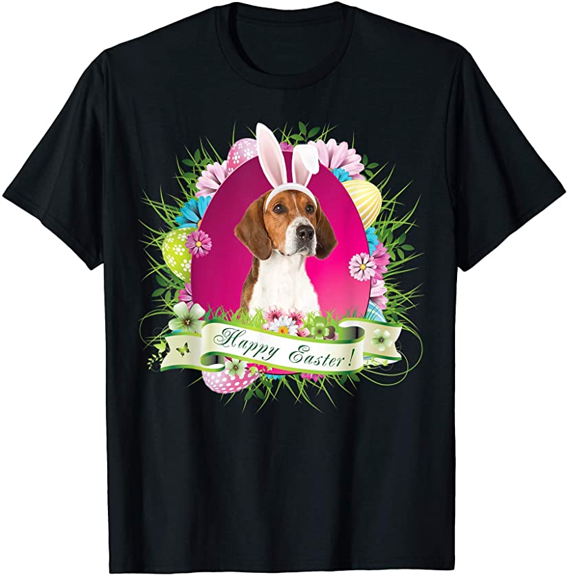 Bunny English Foxhound Dog Happy Easter Day Lover Egg Hunt T-Shirt