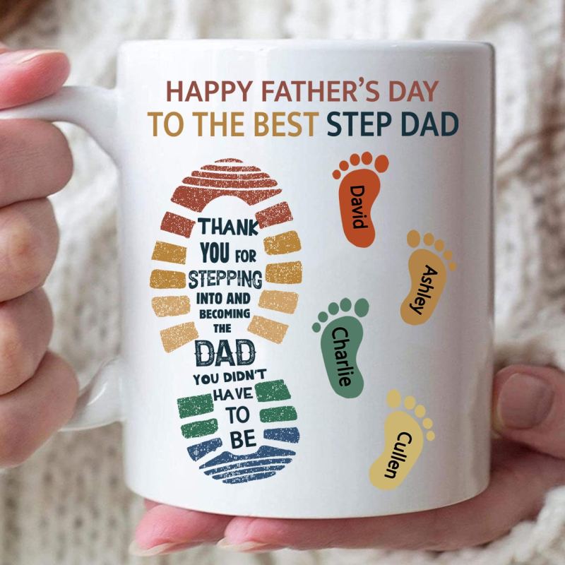 Happy Father’S Day To The Best Step Dad, Personalized Mug, Funny Father’S Day Gift