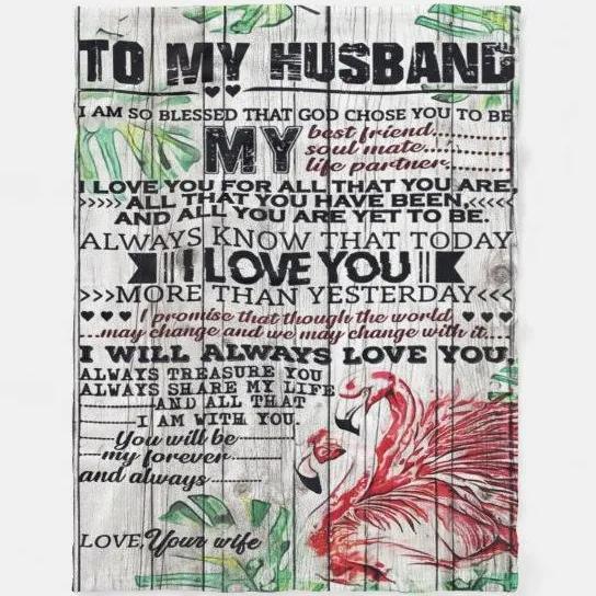 To My Husband I Love You More Than Yesterday Holiday Present Fleece Blanket Gift For Husband From Wife Home Decor Bedding Couch Sofa Soft And Comfy Cozy