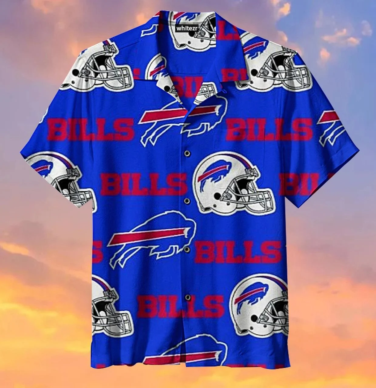 Unifinz Buffalo Bills Hawaiian Shirt Buffalo Bills American Football Helmet Blue Hawaii Shirt Buffalo Bills Aloha Shirt 2022