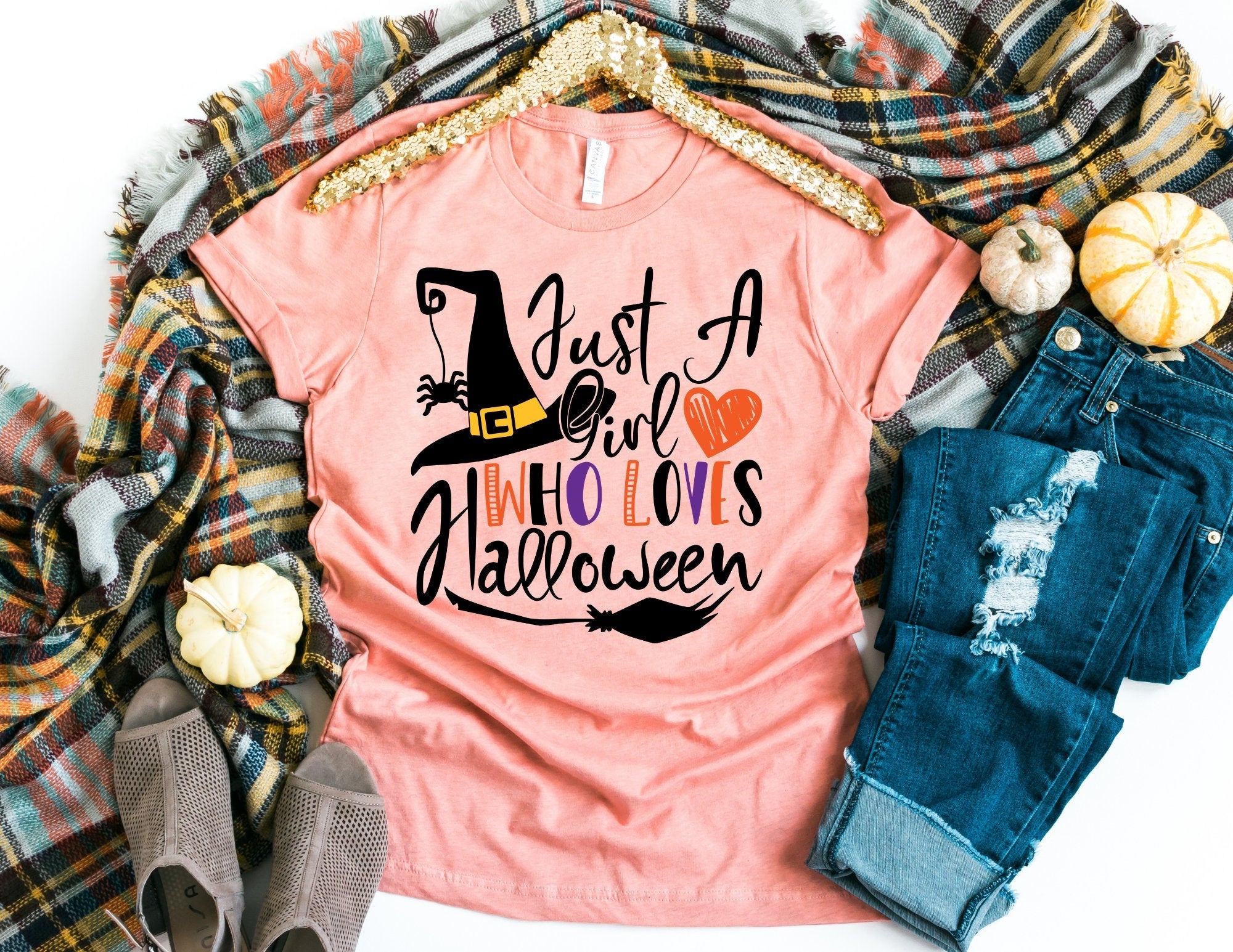 Just A Girl Who Loves Halloween Design 2 Shirt, Happy Halloween Shirt, Halloween Shirt, Halloween Tee, Fall Shirts, Happy Halloween T-Shirt T-Shirt Hoodie All Color Size S-5Xl