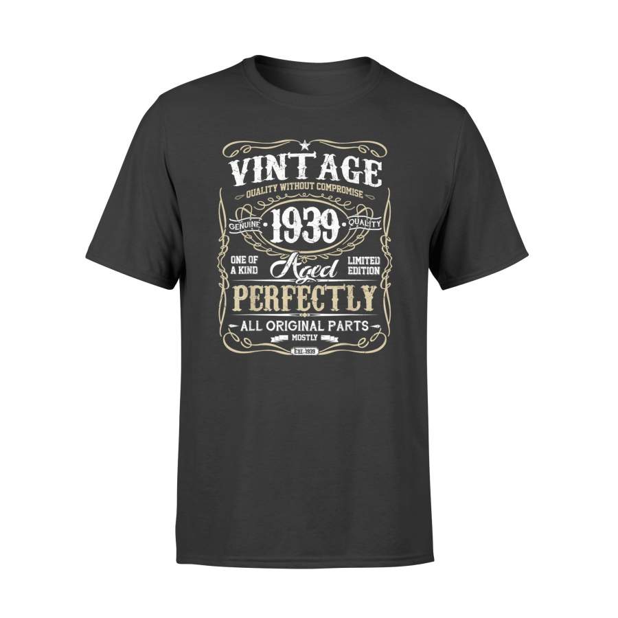 80th Birthday Gift Idea Vintage 80th Classic 1939 80 years old – Standard T-shirt