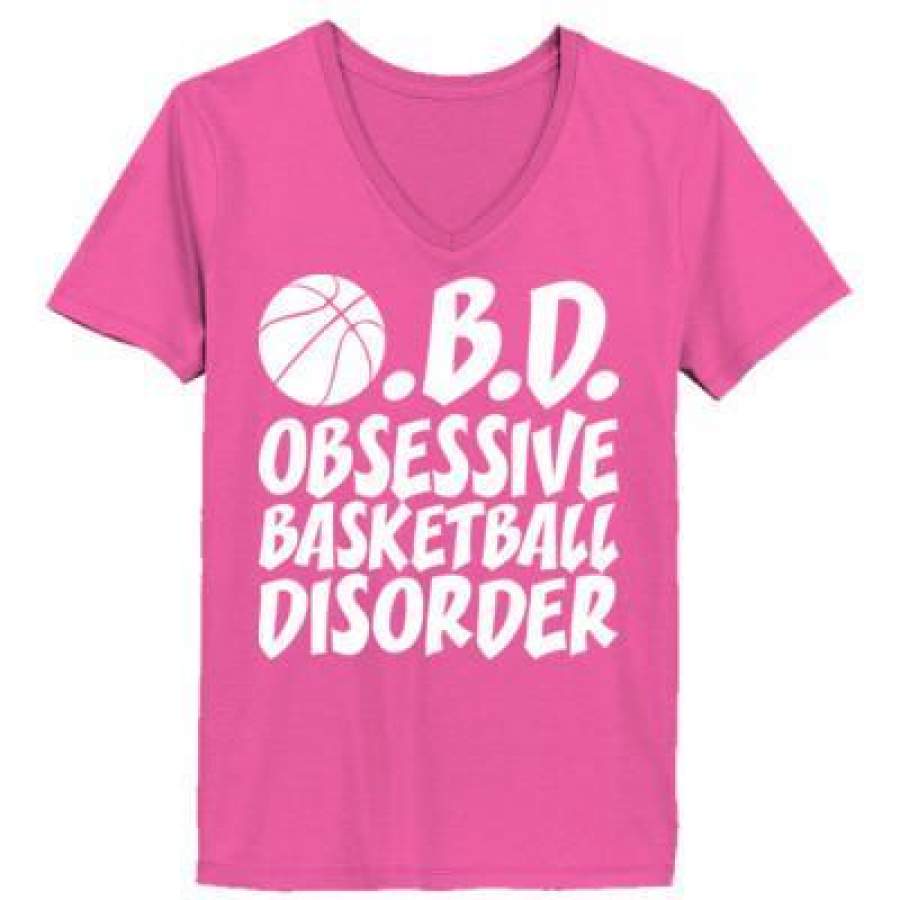 AGR BD Obsessive Basketball Disorder – Ladies’ V-Neck T-Shirt