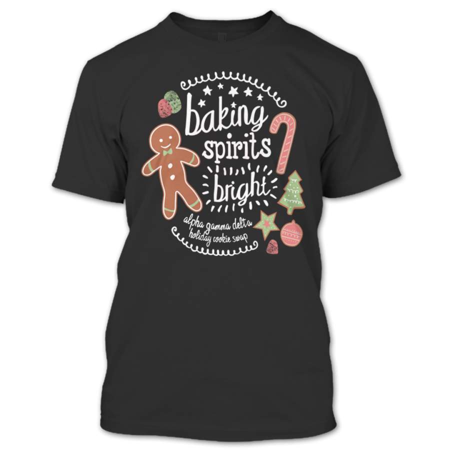 Baking Spirits Bright T-Shirts, Ugly Christmas Sweater T-Shirt