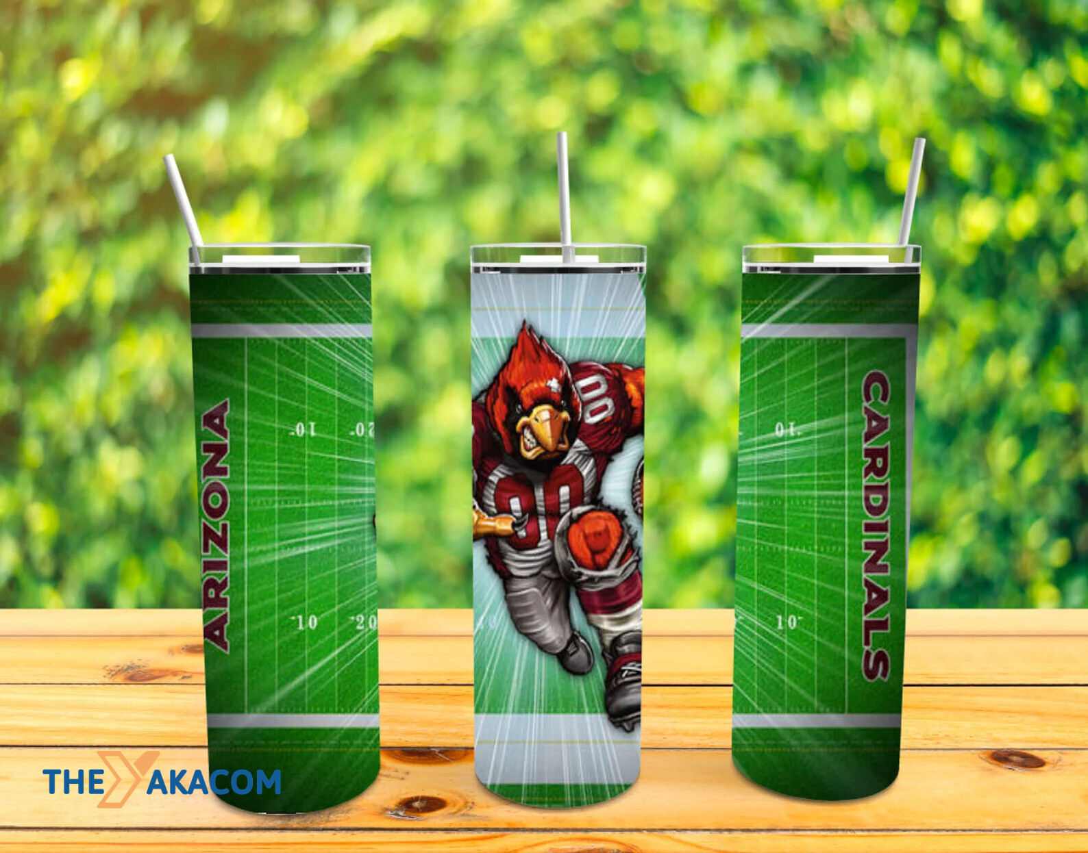 Strong Bird Player On Green Stadium Background Arizona Cardinals Tumbler