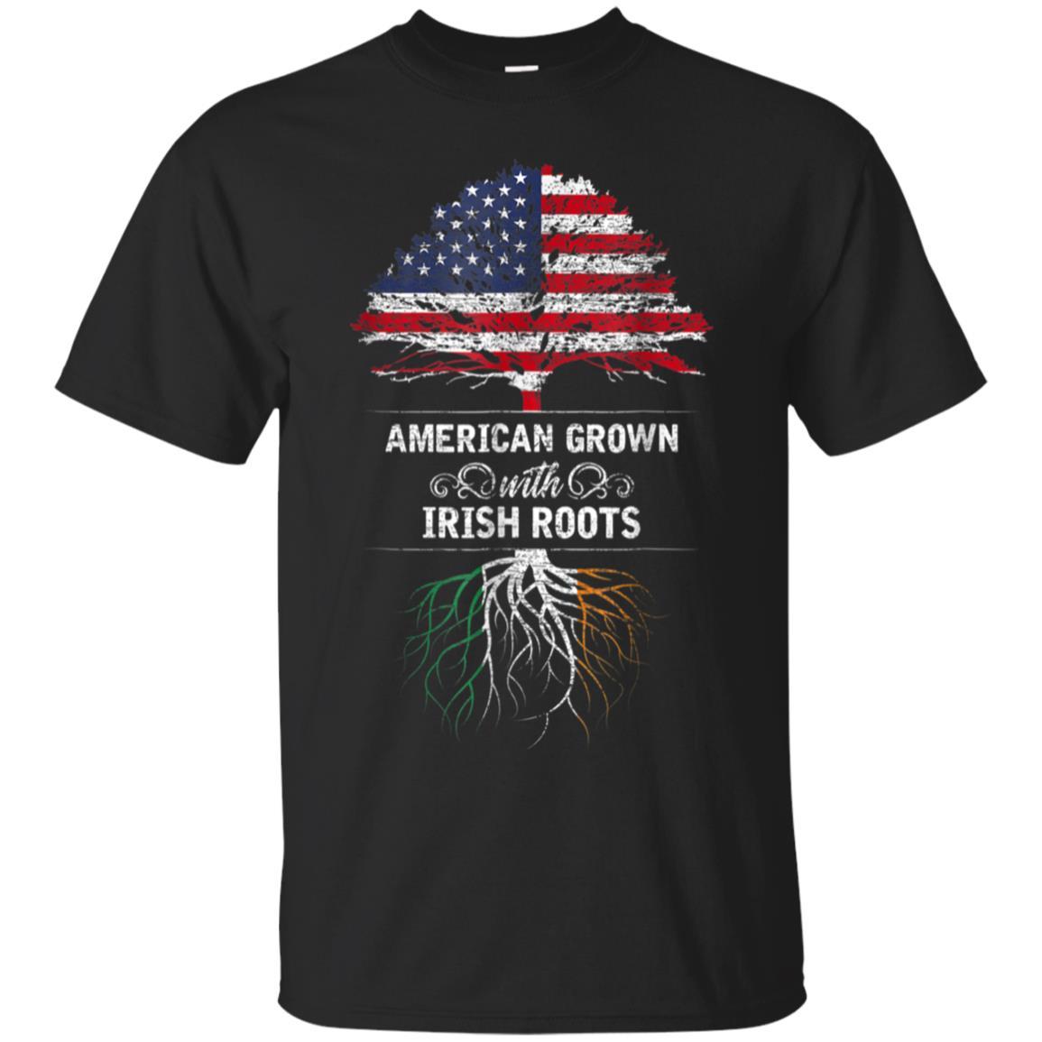 Irish Roots T-Shirt Ireland American Grown USA Flag – Blamontee