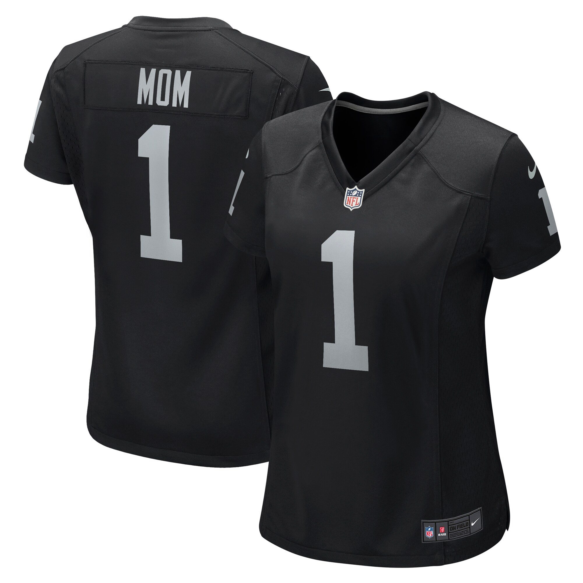 Number 1 Mom Las Vegas Raiders Women's Game Jersey – Black