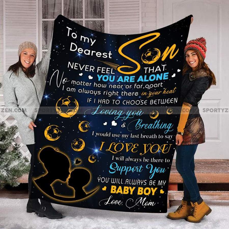 To my dearest son Custom Soccer Blanket #0206h