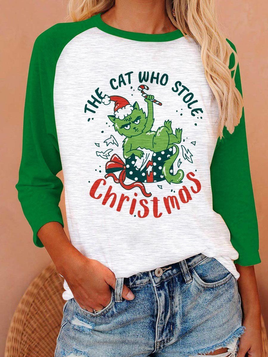 Women’S The Cat Who Stole Christmas Long Sleeve Tee