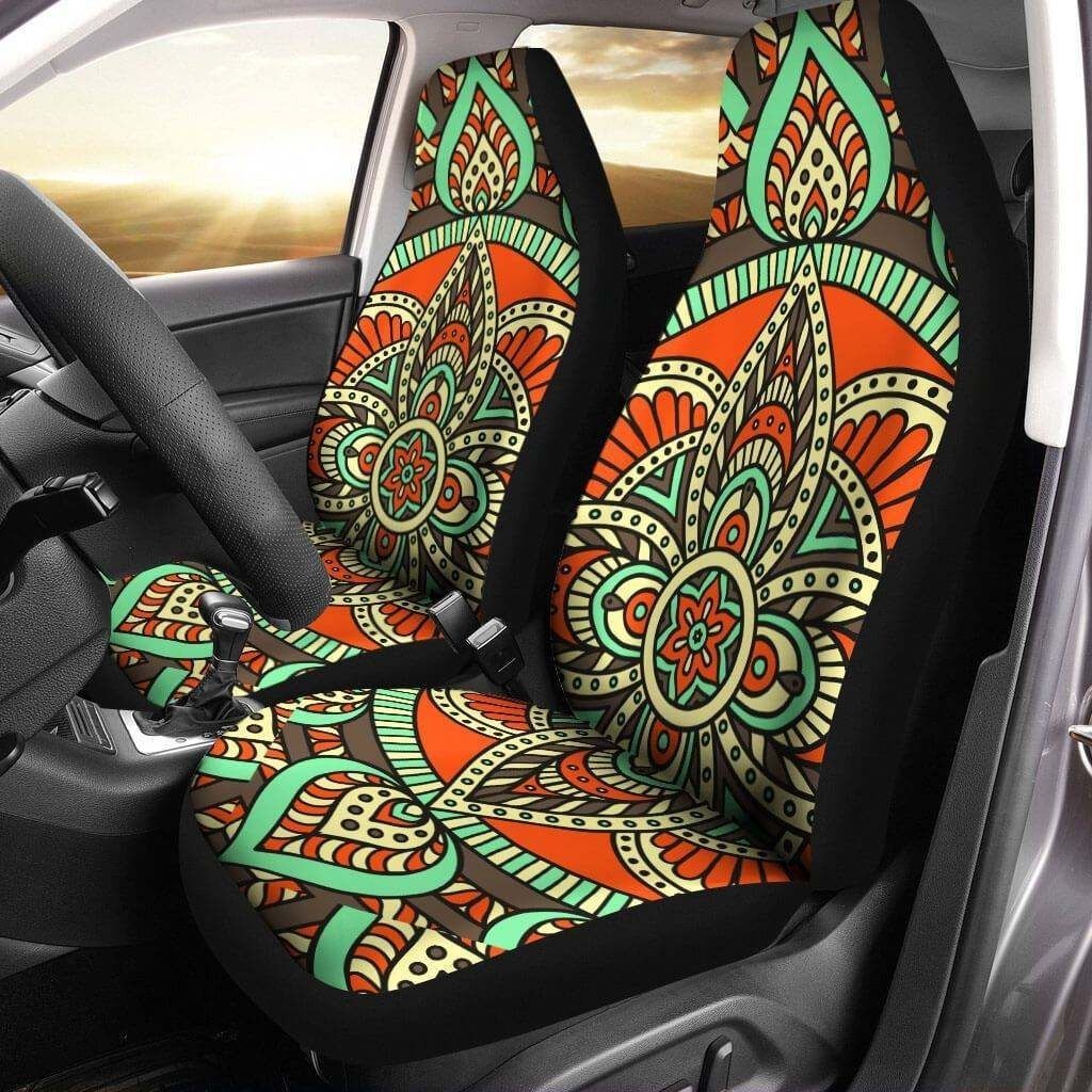 Africa Zone Car Seat Covers – African Pattern Car Seat Covers – Ethnic Floral 6 J5