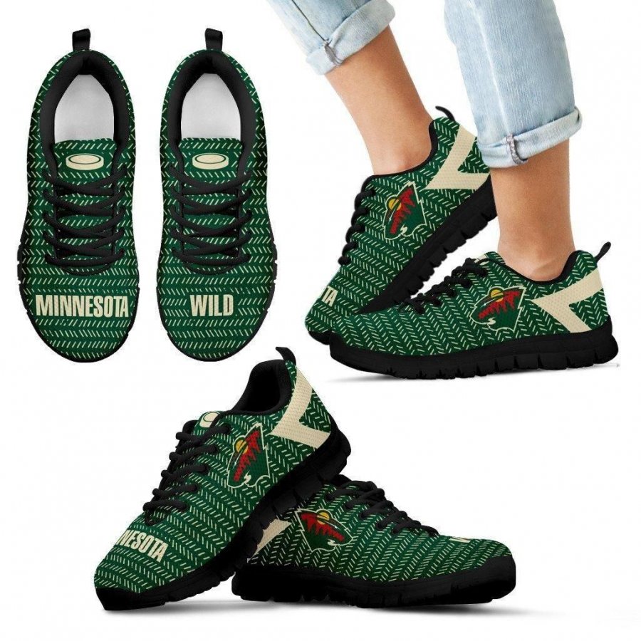 Pattern Logo Slide In Line Minnesota Wild Sneakers #300