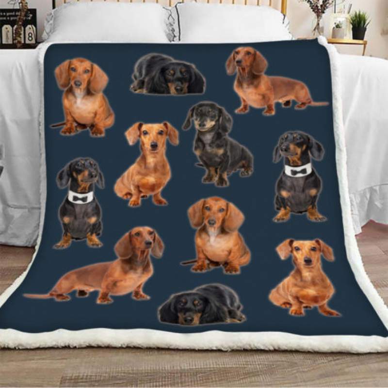 Dachshund Dog Sherpa Blanket JR1603 90O35