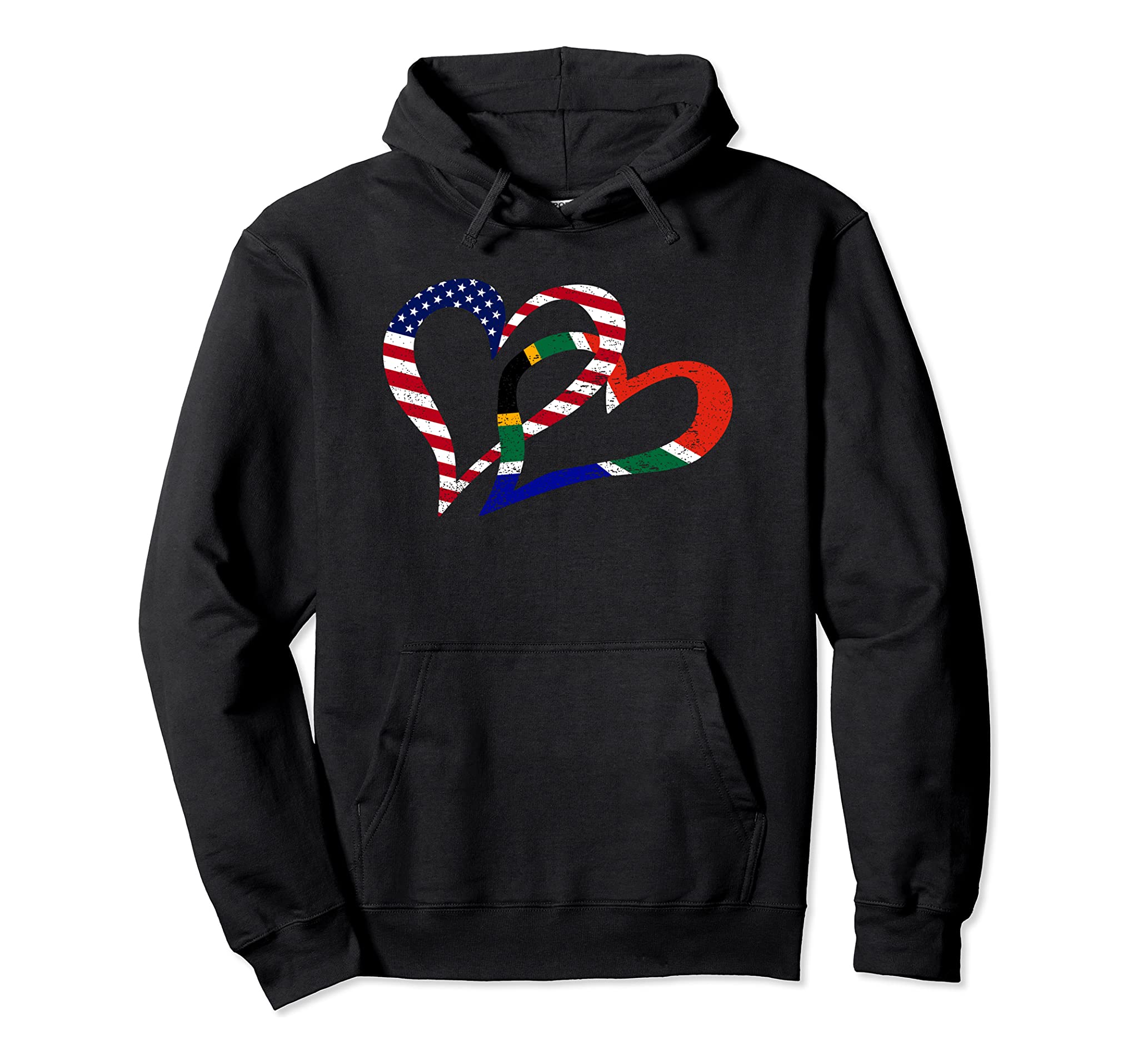 Love Heart South Africa African USA Americans Flag Colors Pullover Hoodie