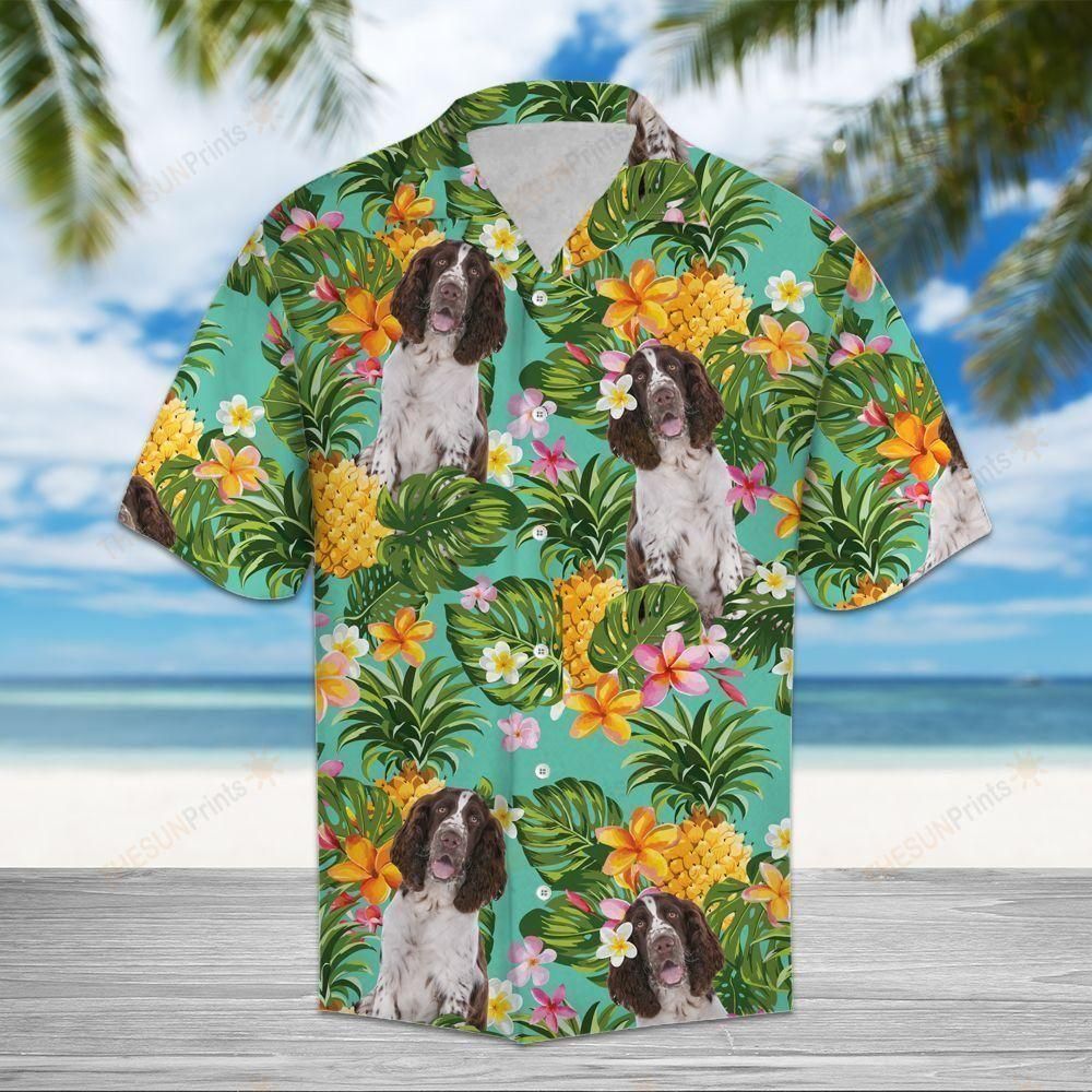 Tropical Pineapple English Springer Spaniel Aloha Hawaiian Shirt Colorful Short Sleeve Summer Beach Casual Shirt For Men And Women