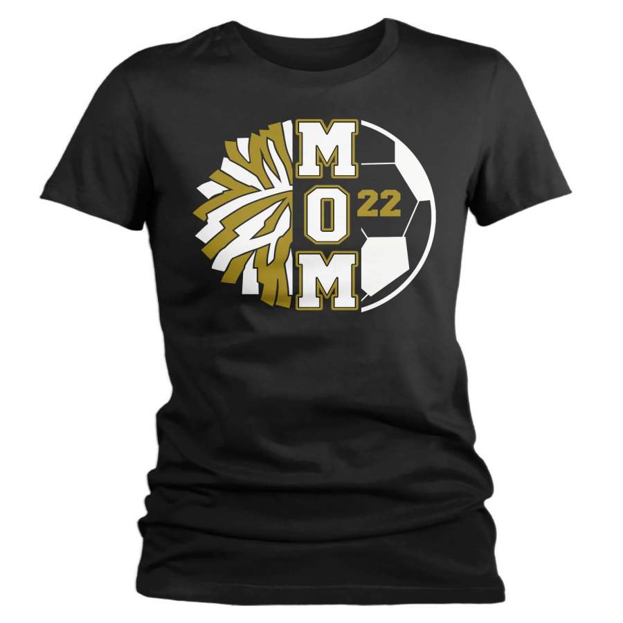Women’s Personalized Cheer Mom T Shirt Custom Soccer Shirts Cheer T Shirt Personalized Team Soccer Tshirt