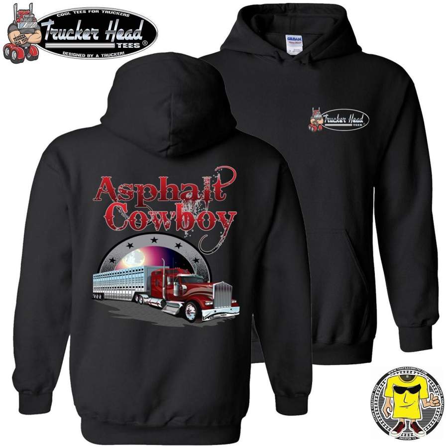 Asphalt Cowboy Bull Hauler Trucker Hoodie