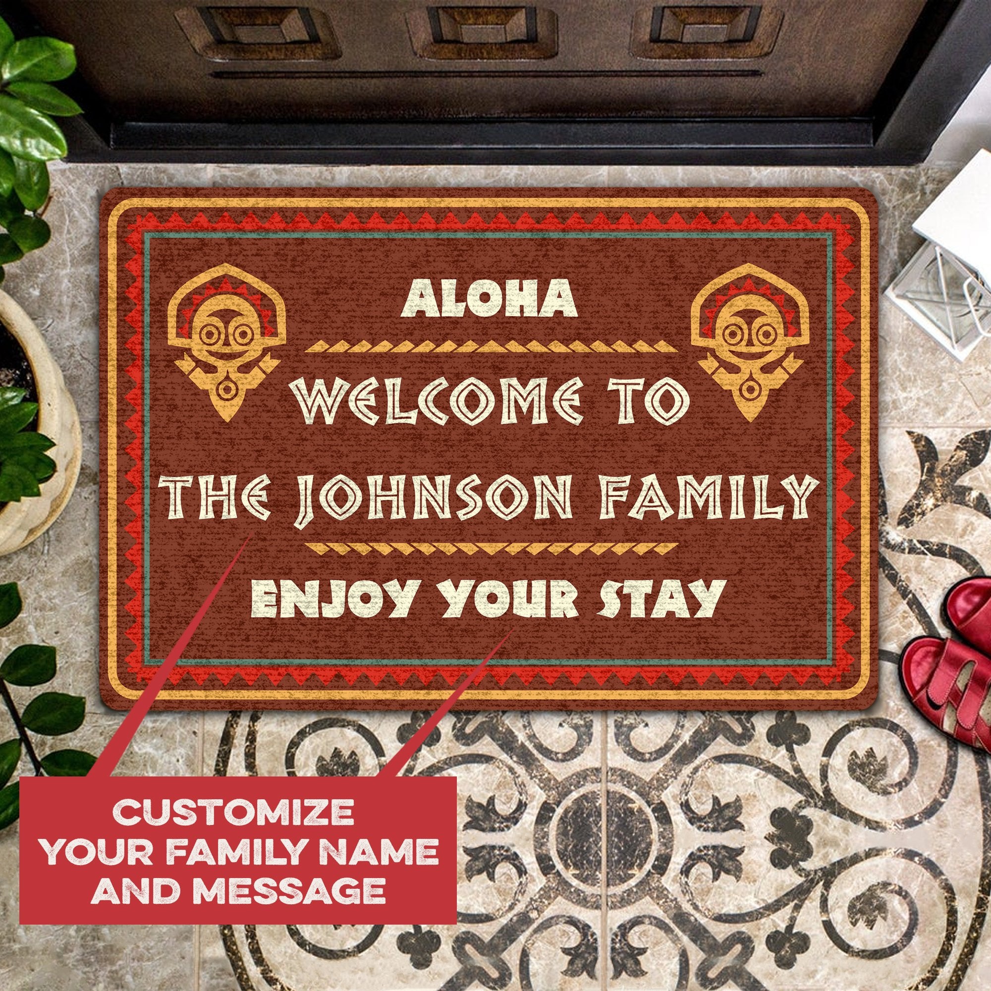 Aloha-Welcome To My House Personalized All Over Printing Doormat Pre2083