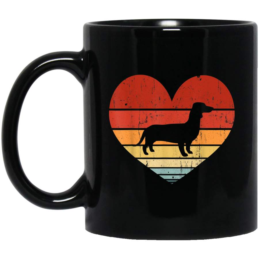 Dog Lover T Mug Vintage Pet Dachshund Heart Gift valentine Mug