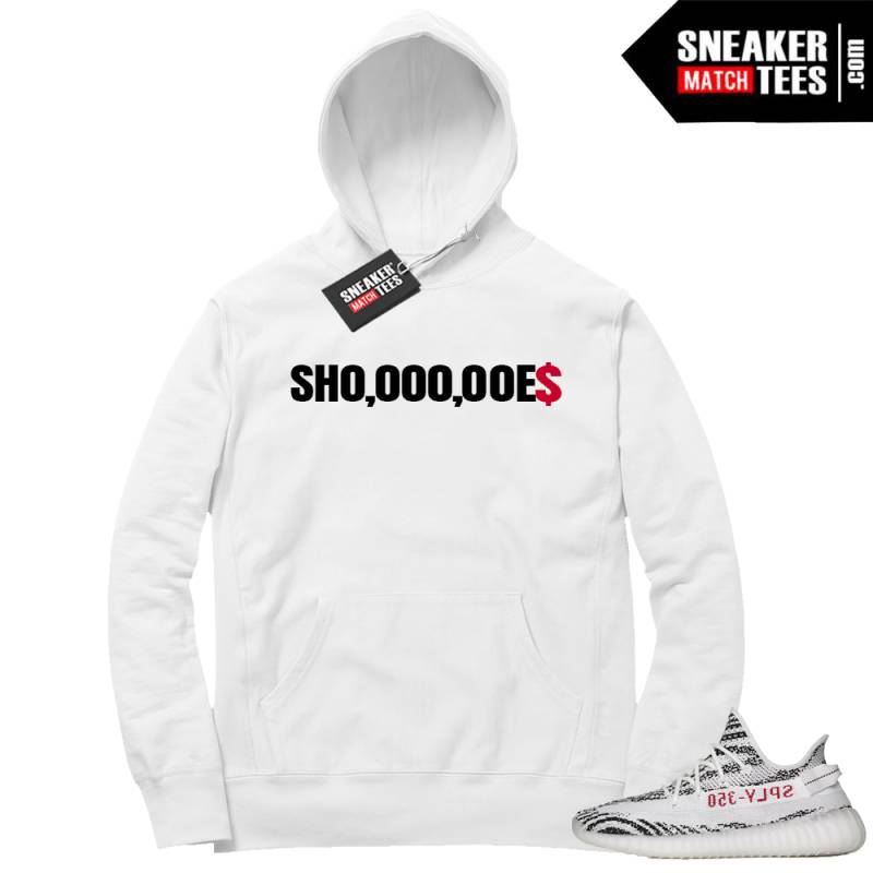 Yeezy Boost 350 Zebra Shoes Hoodie | White Hoodie