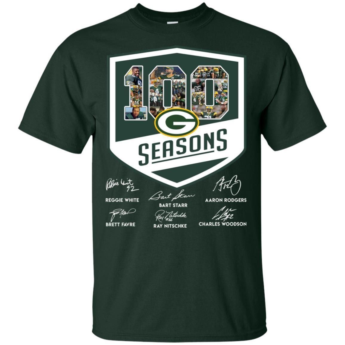 Green Bay Packers 100 Seasons Anniversary Shirt Fan Gift Idea VA08