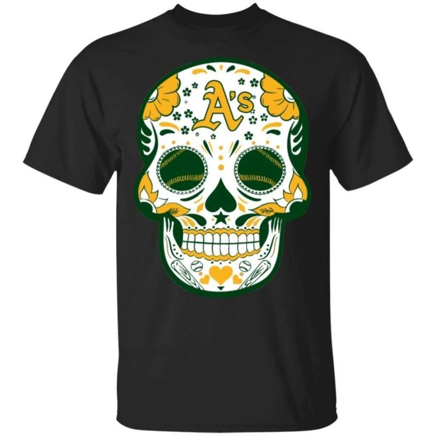 Oakland Athletics Sugar Skull Baseball Team T-Shirt