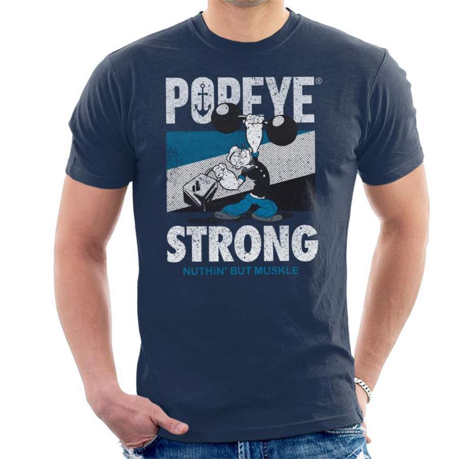Popeye Barbell Nuthin But Muskle Men’s T-Shirt