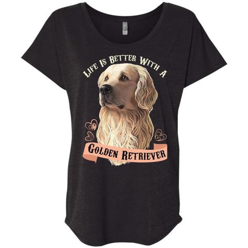 Dreameris Golden Retriever Shirt Life Is Better With A Golden Retriever T Shirt Golden Retriever Dog Golden Retriever Gifts Golden Retriever Puppy