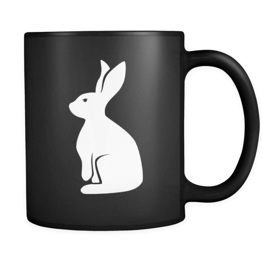 Rabbit Animal Illustration 11oz Black Mug