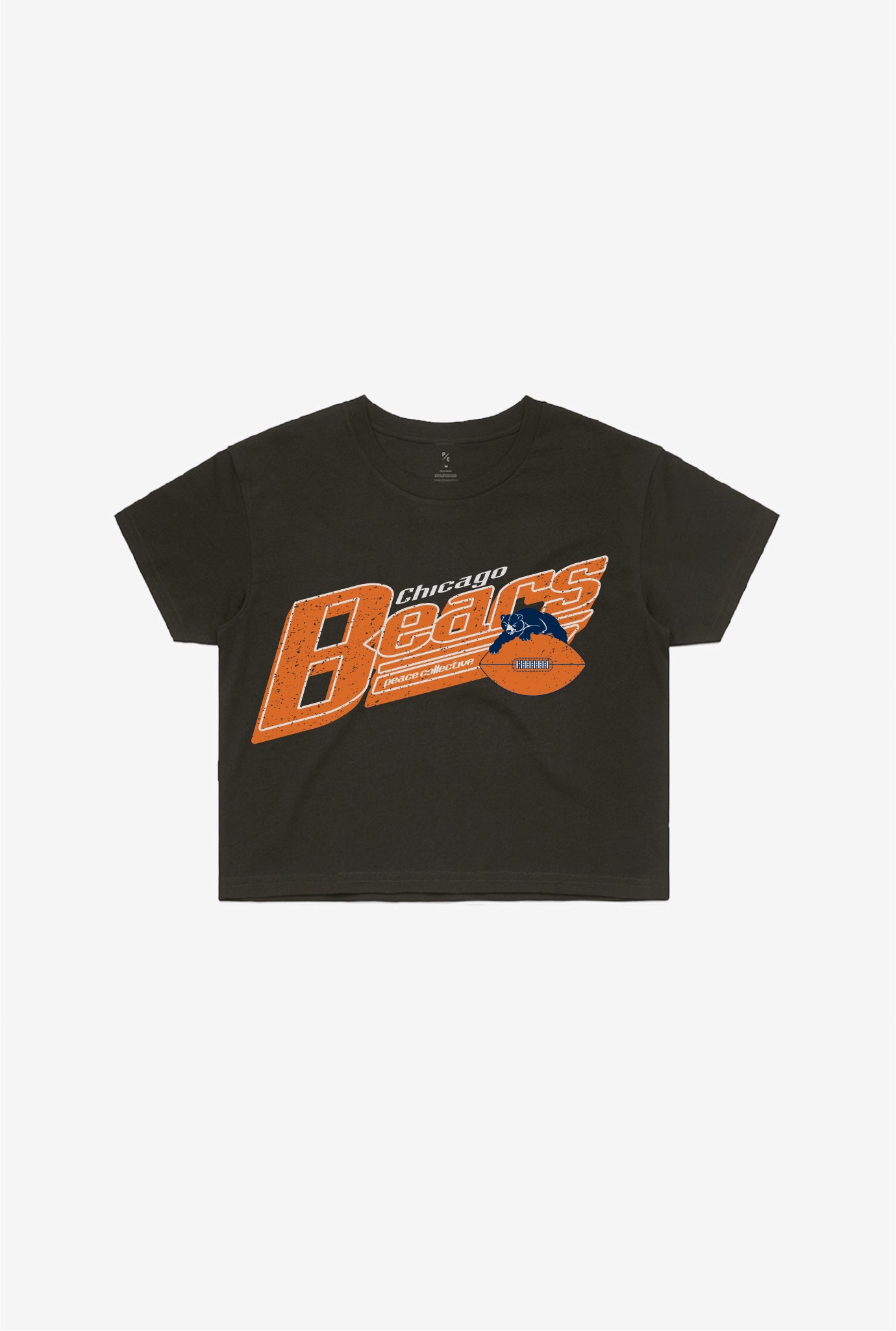 Chicago Bears Garment Dyed Cropped T-Shirt – Black