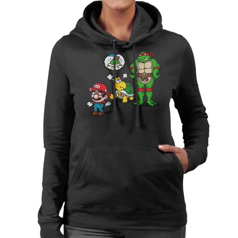 Turtle Big Bro Super Mario TMNT Women’s Hooded Sweatshirt