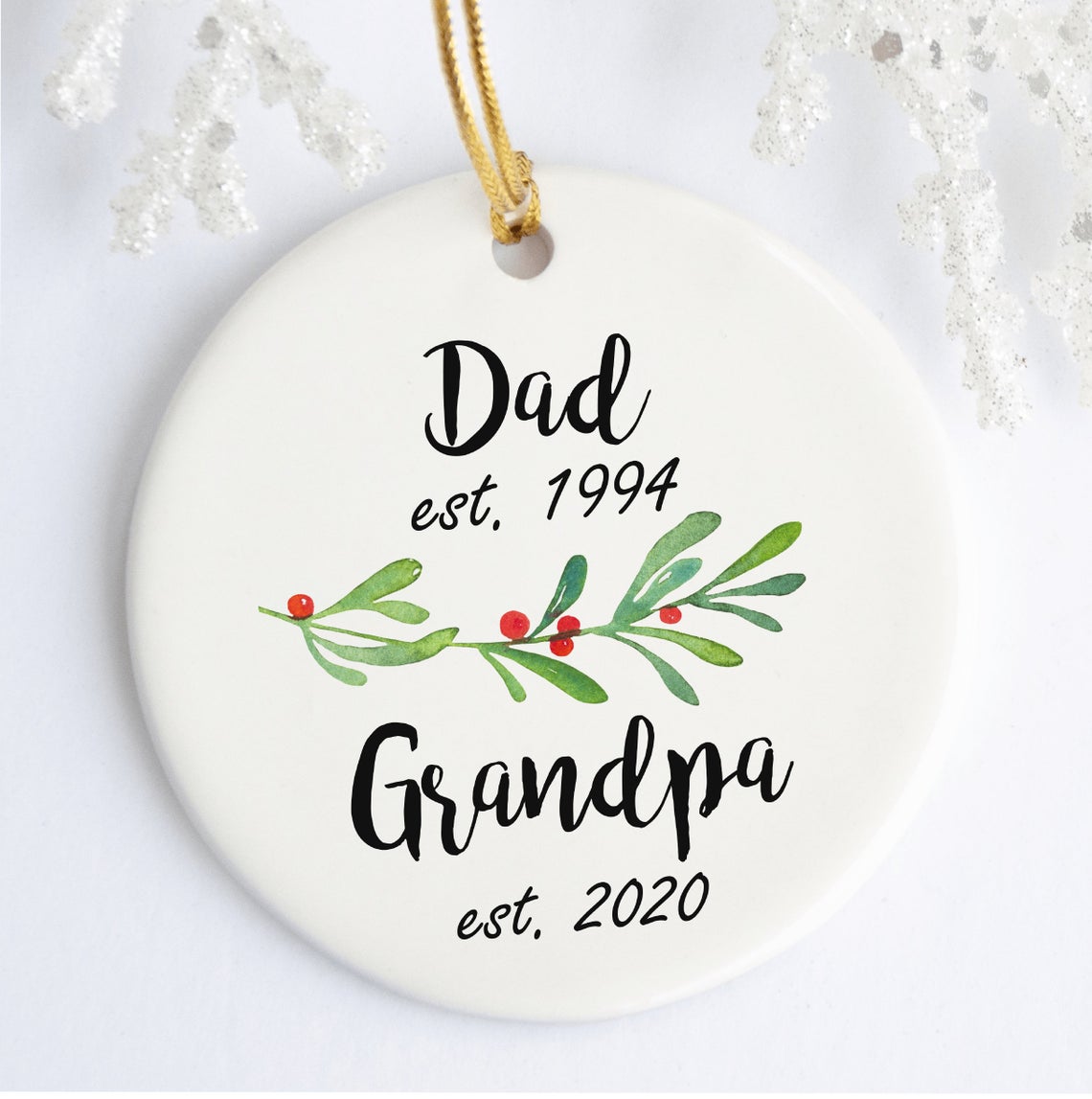 New Grandpa Ornament Pregnancy Announcement