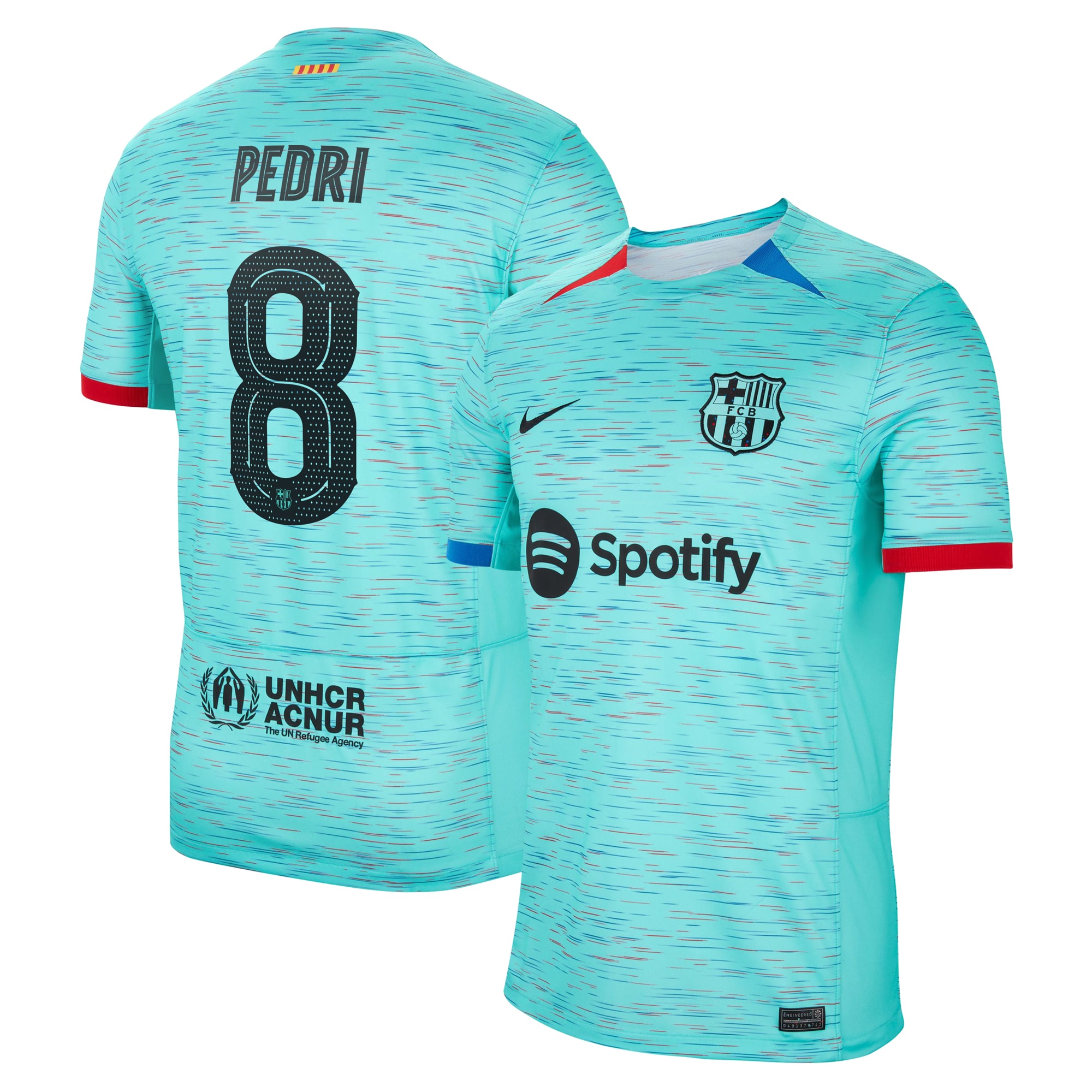 Pedri Barcelona 2023/24 Third Replica Jersey – Aqua