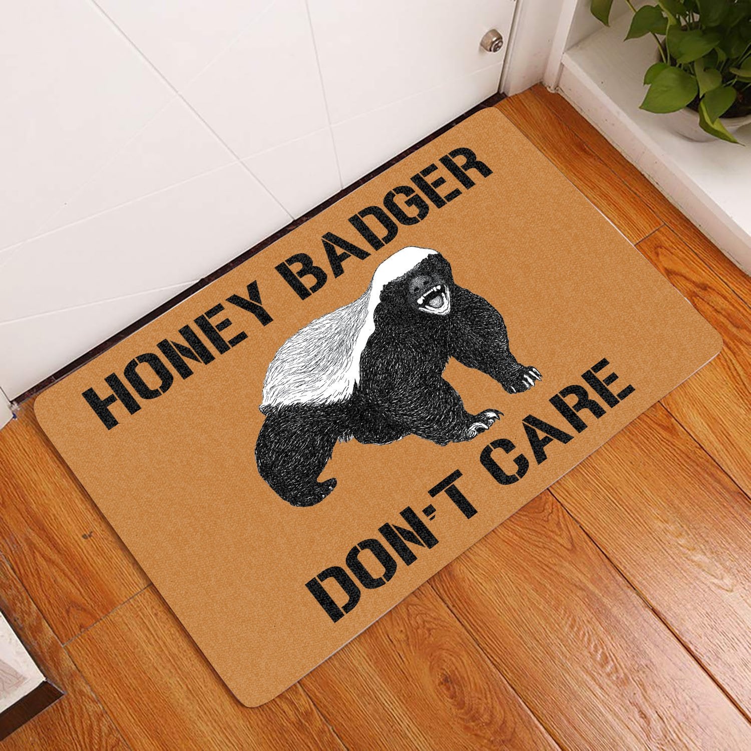 Honey Badger Dont Care All Over Printing Doormat Pre2192