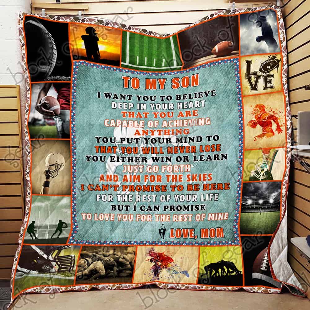To My Football Son Nh82 3D Quilt Blanket