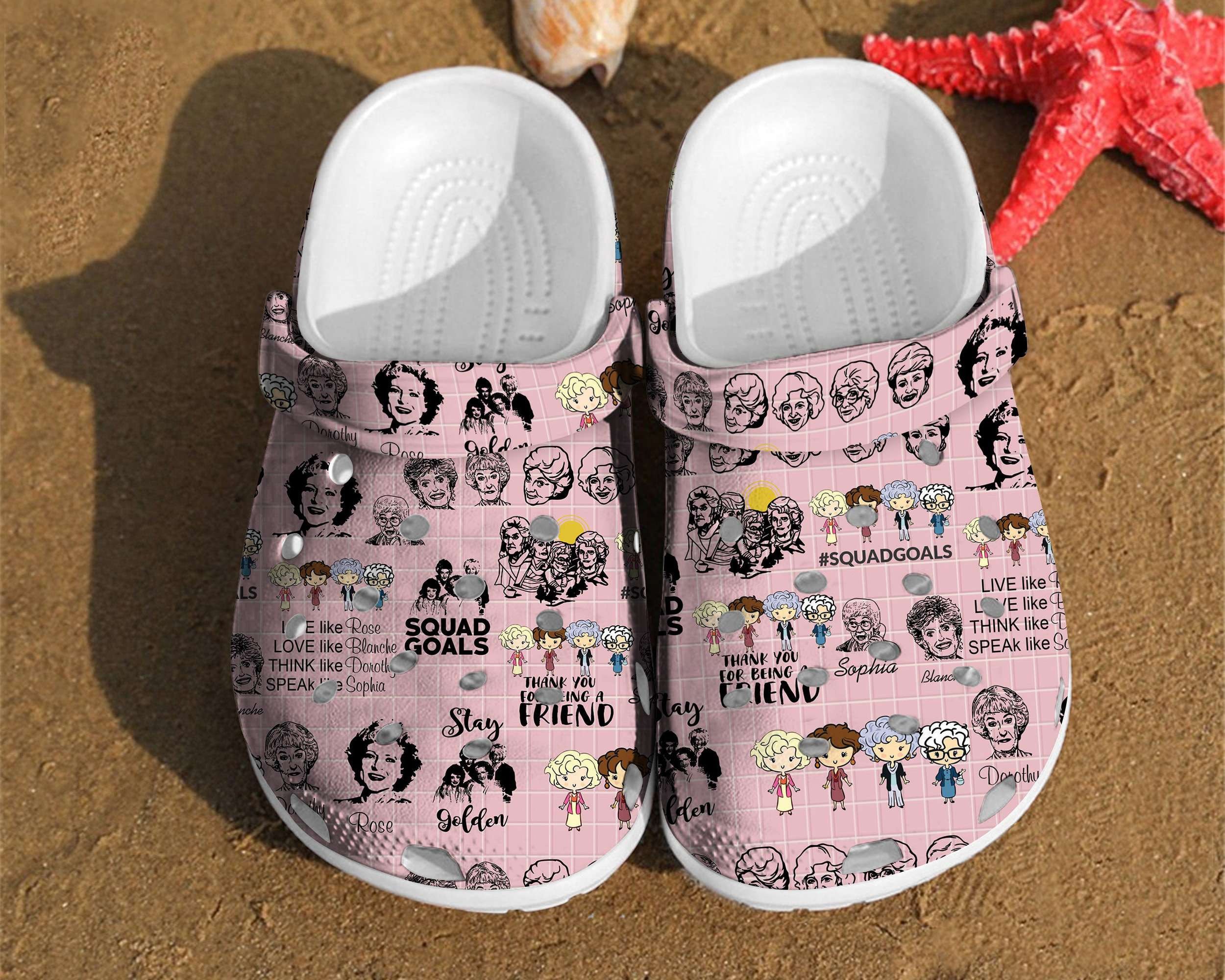 The Golden Girls Birthday Best Friends Gifts Comfortable Gift For Lover Rubber Crocs Crocband Clogs, Comfy Footwear