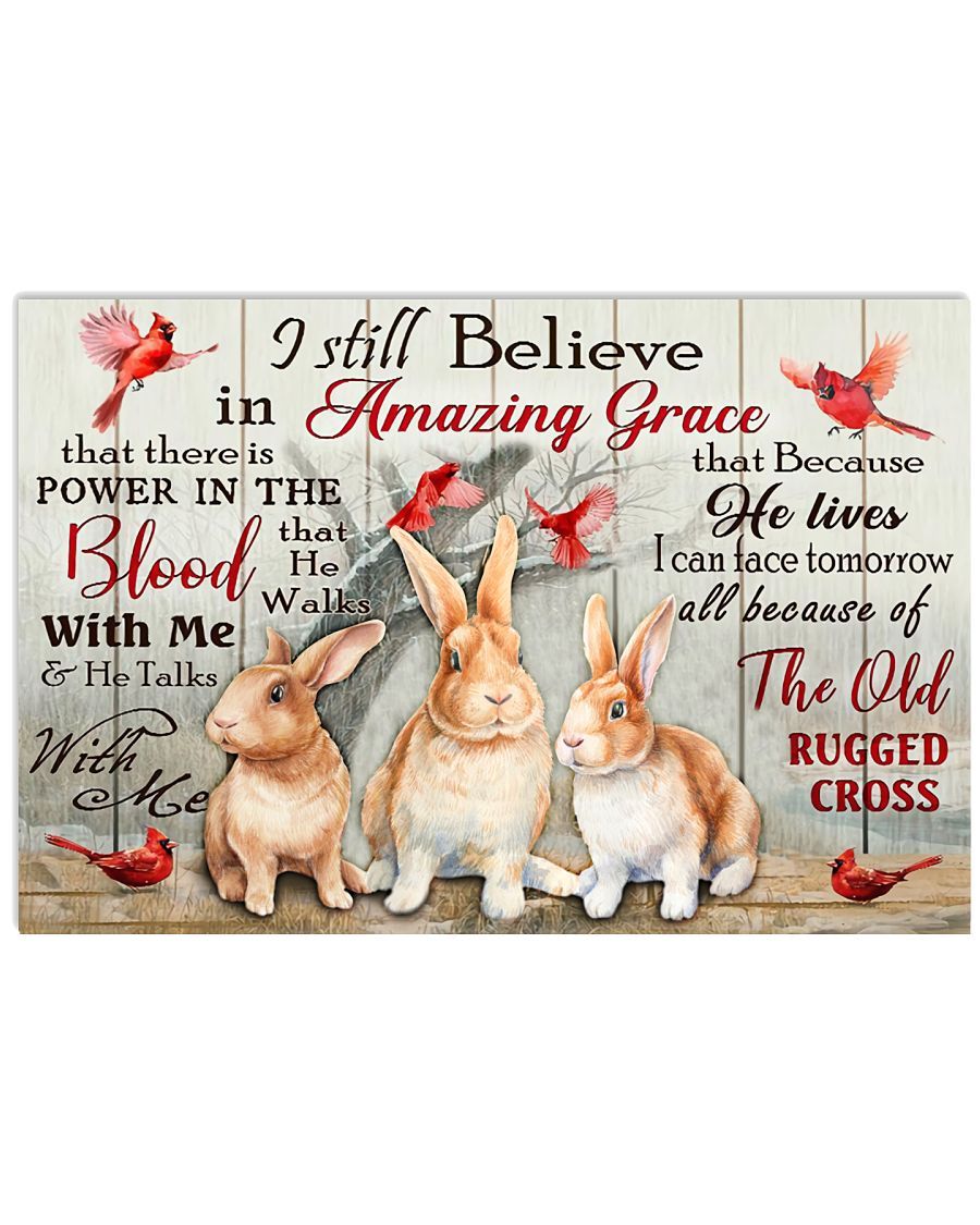 Rabbit I Still Believe In Amazing Grace Poster And Canvas, Wall Decor, Wall Art, Canvas Instructure, Wall Art, Poster Store, Wall Decals, Canvas Wall Art