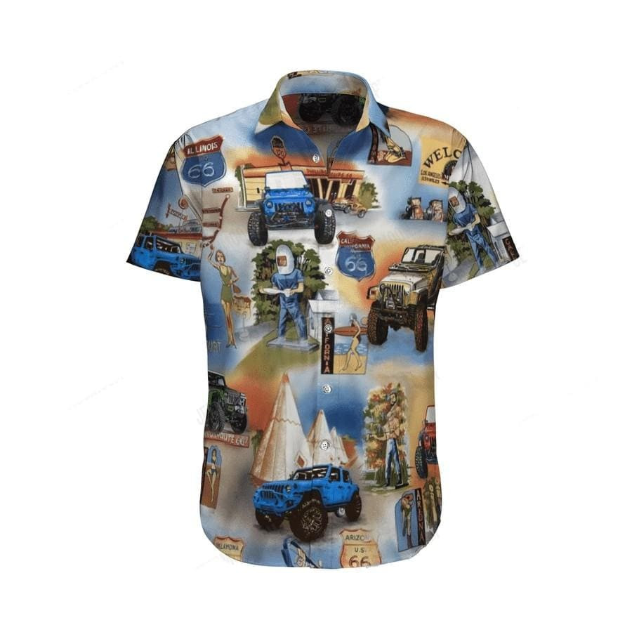 Hawaii Aloha Shirts Jeep Us 66 Ha82974