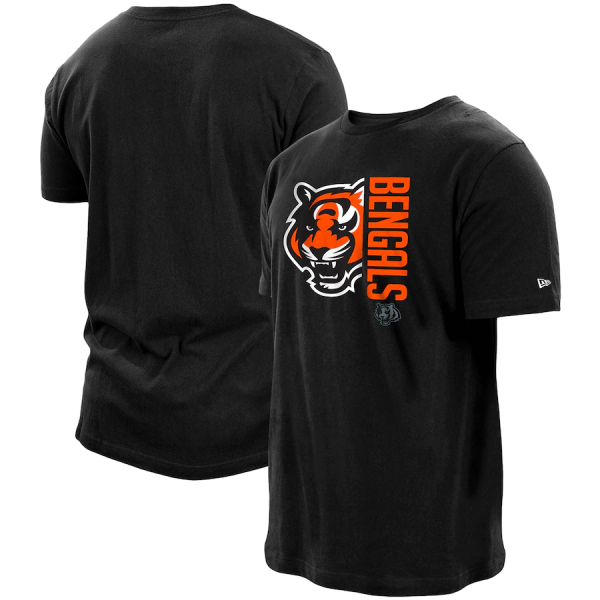 Men’S New Era Black Cincinnati Bengals Split Logo T-Shirt Cincinnati Bengals Gift For Fans