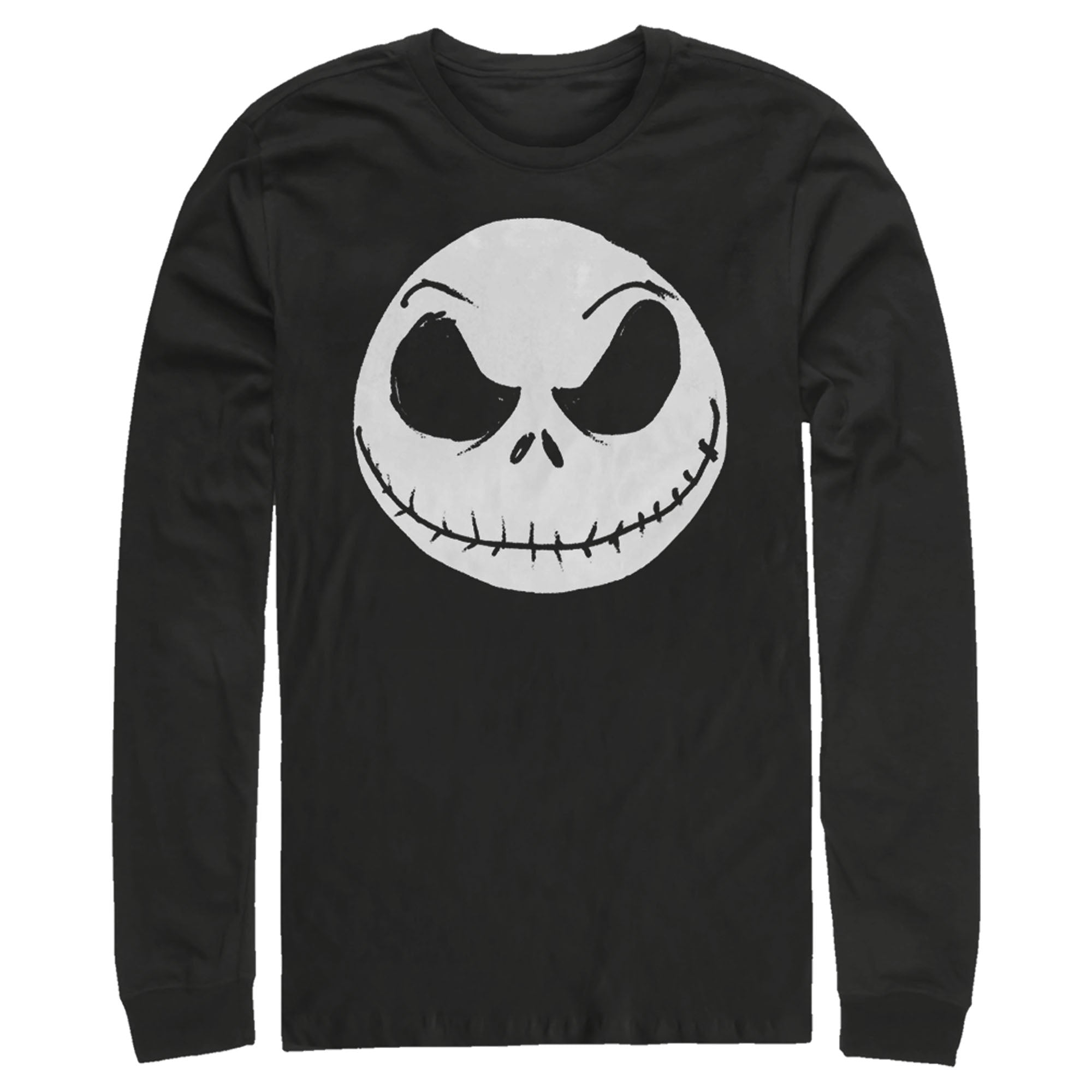 Men’S The Nightmare Before Christmas Halloween Jack Skellington Big Face Long Sleeve Shirt