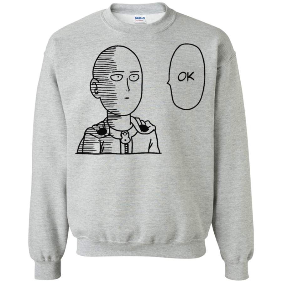 AGR One Punch Man OPM – Saitama Ok Crewneck Pullover Sweatshirt