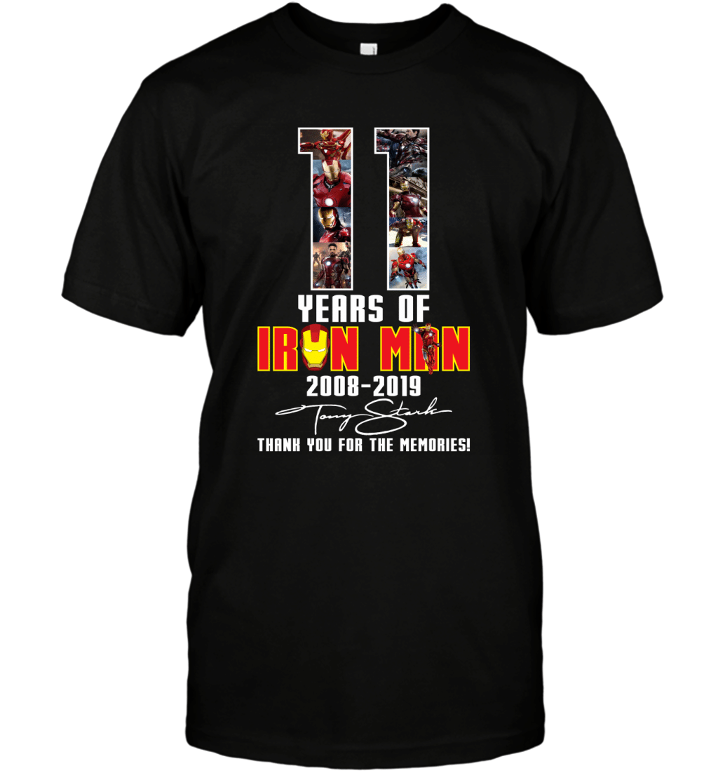 11 Years Of Iron Man 2008-2019 Tony Stark Thank You For The Memories Shirt T-Shirt