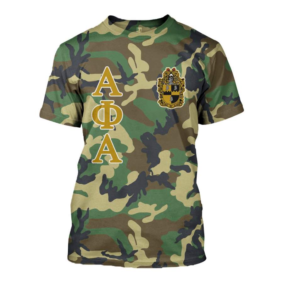 3D ALL OVER ALPHA PHI ALPHA CAMO BOMBER JACKET